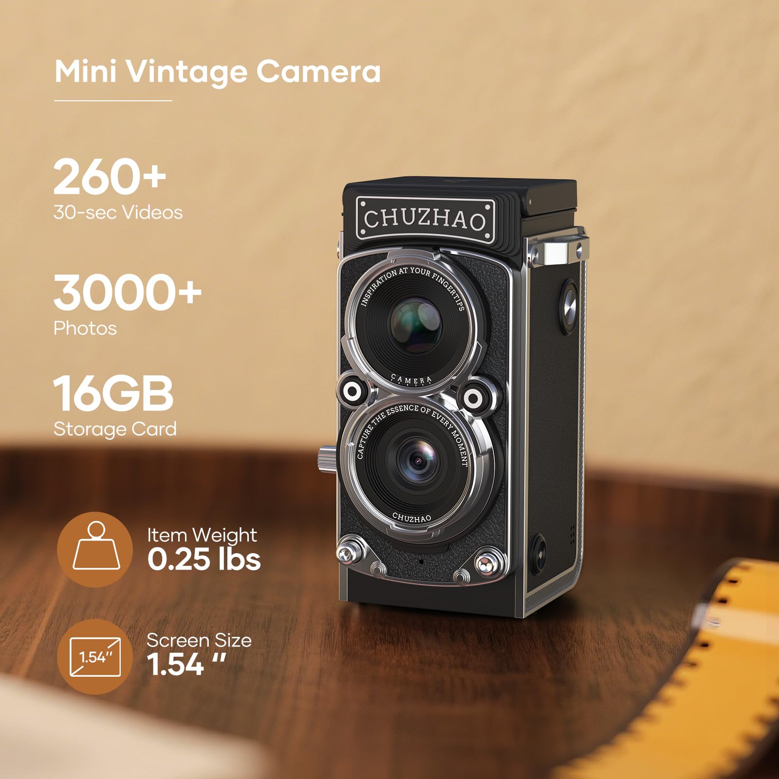 Amazon | ミニビンテージカメラ、ポータブルレトロツインレンズ